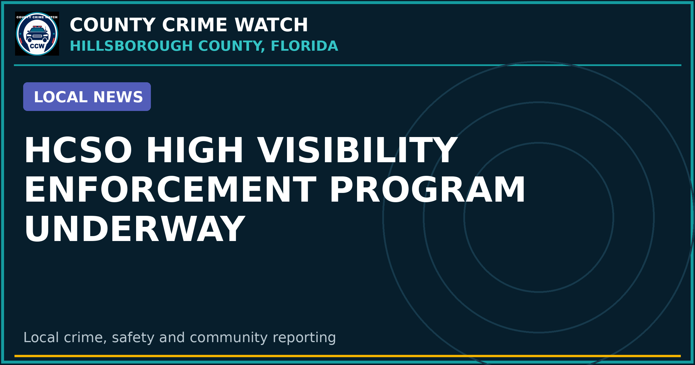 HCSO High Visibility Enforcement Program Underway