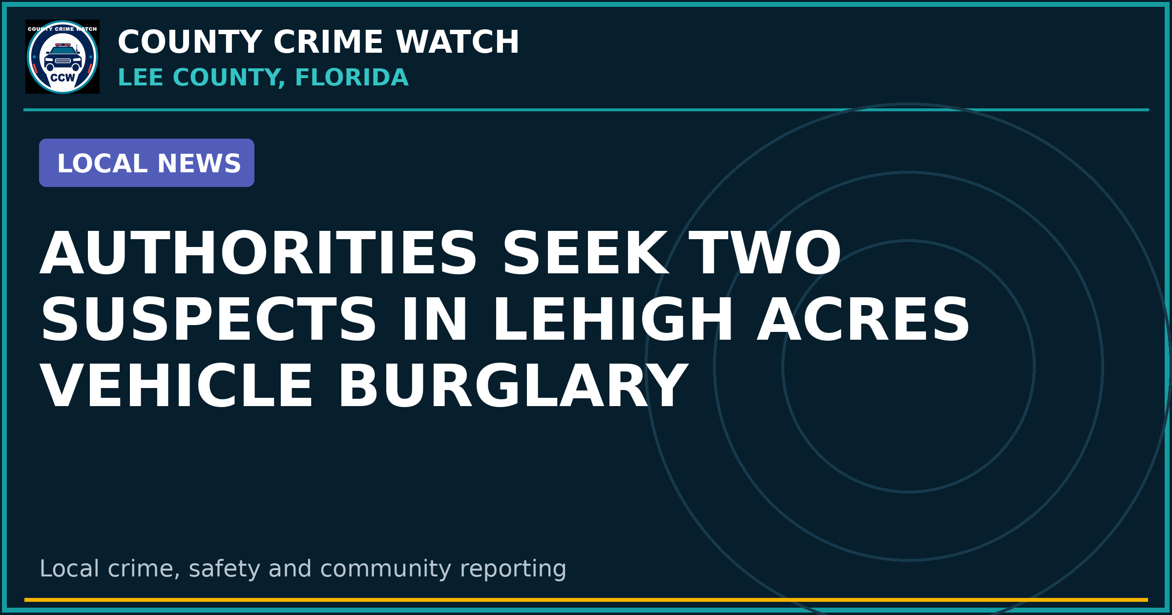 Authorities Seek Two Suspects in Lehigh Acres Vehicle Burglary