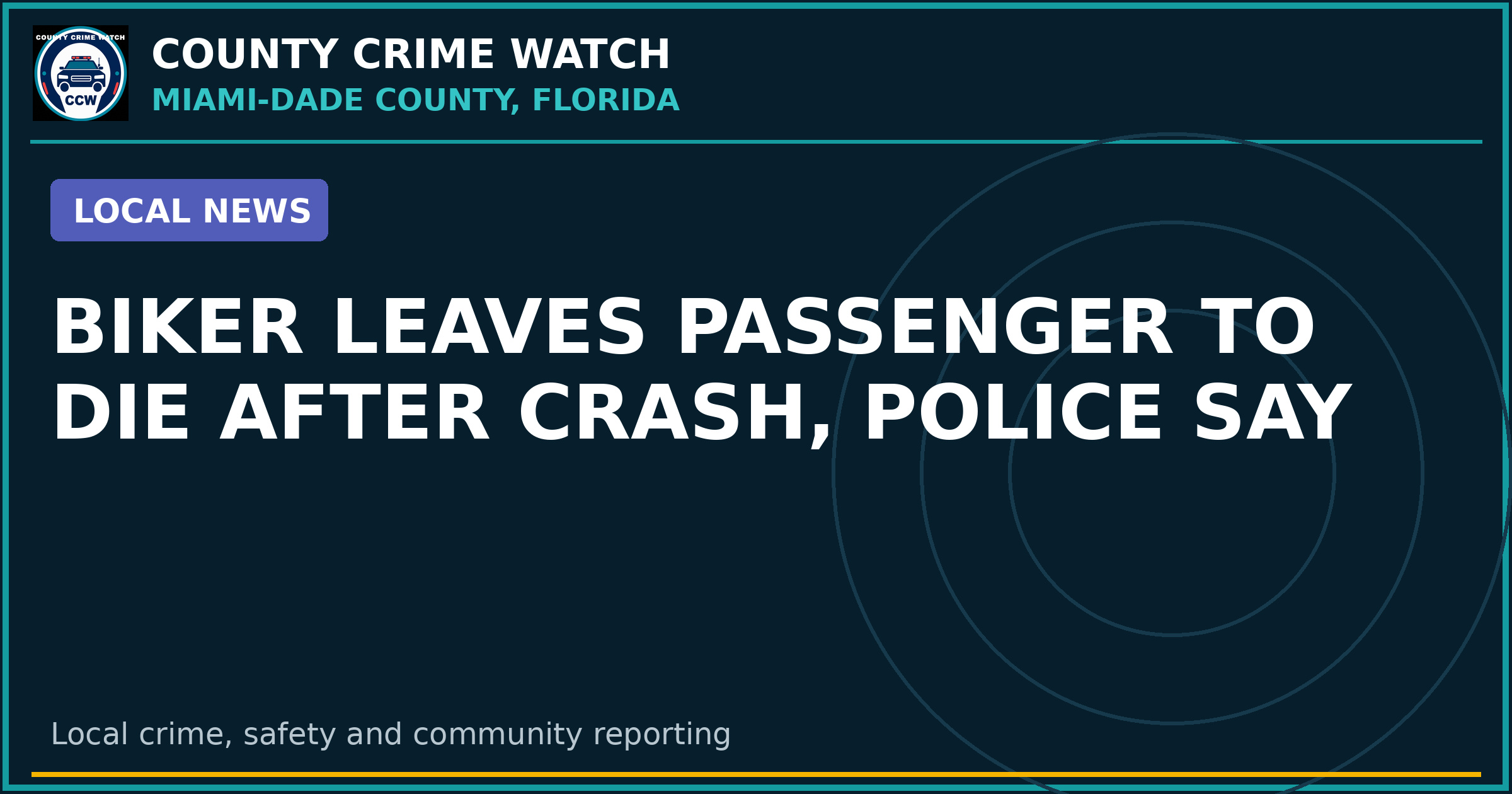 Biker Leaves Passenger to Die After Crash, Police Say