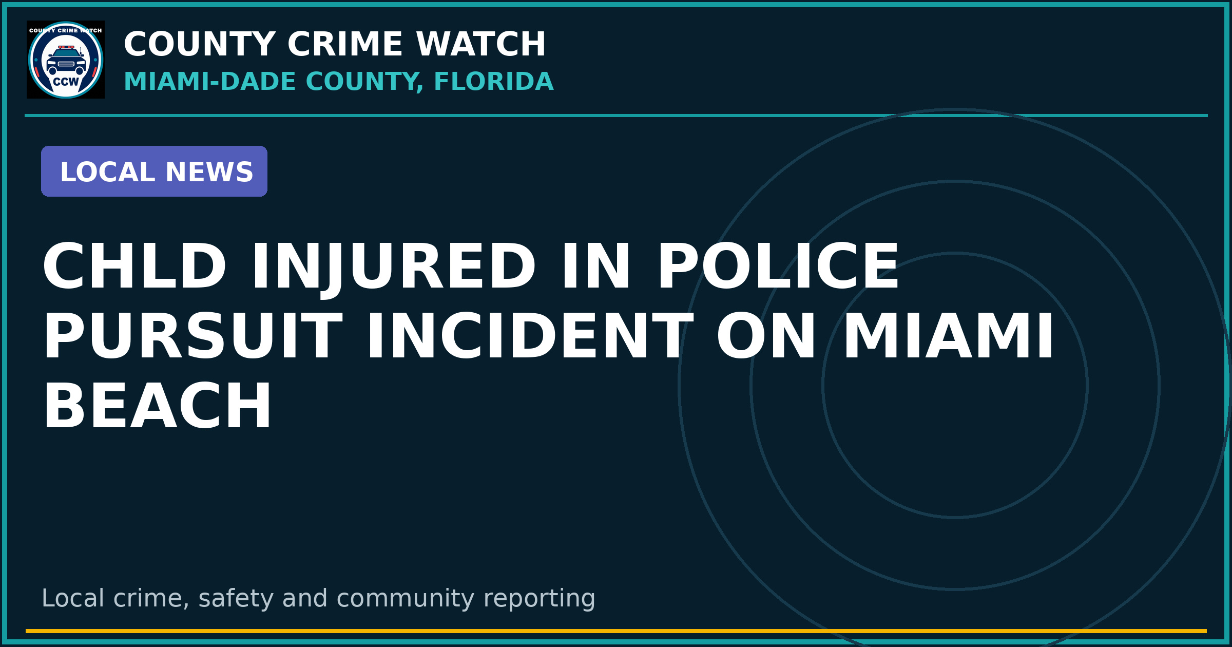 chld Injured in Police Pursuit Incident on Miami Beach