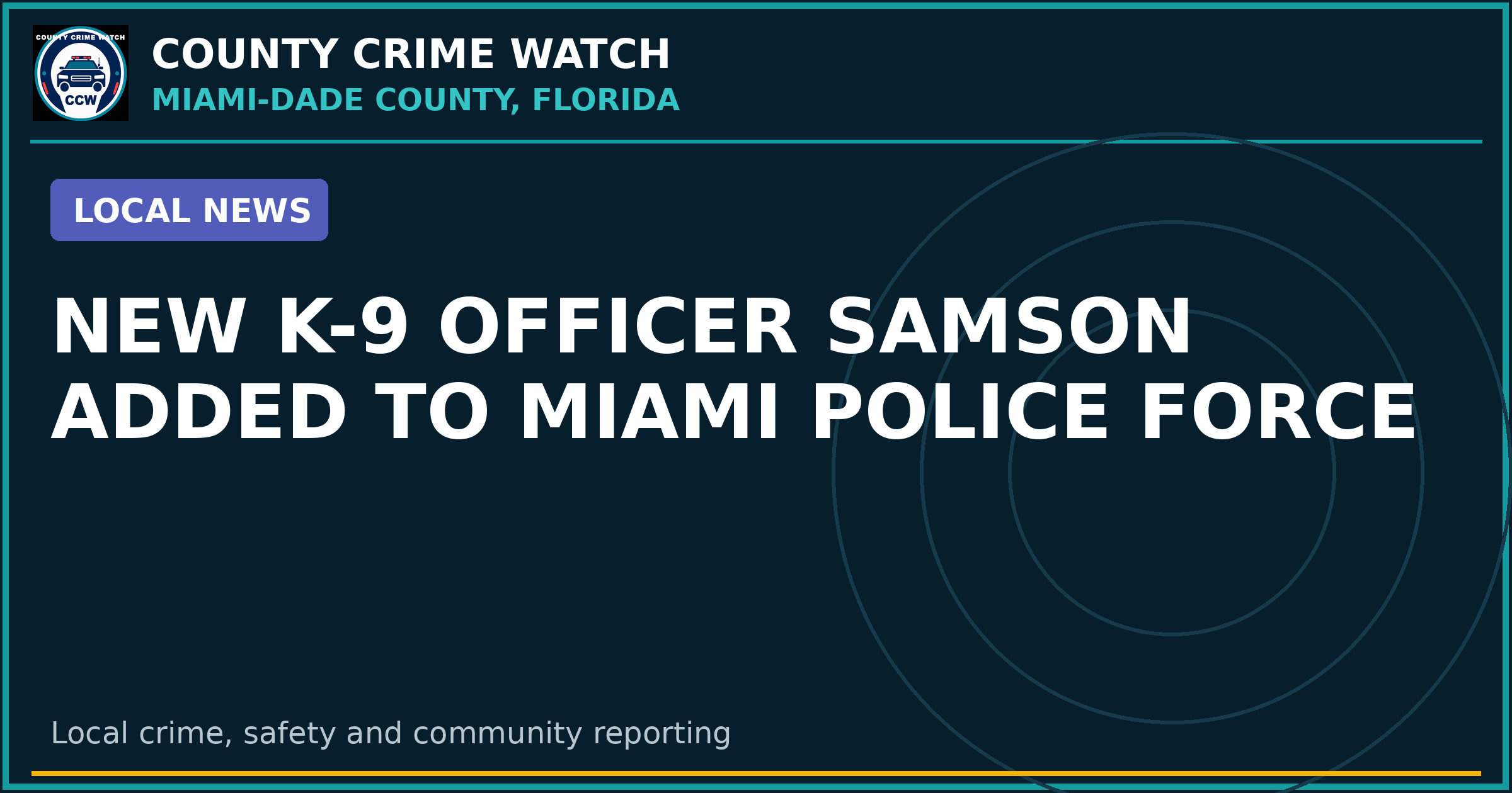 New K-9 Officer Samson Added to Miami Police Force