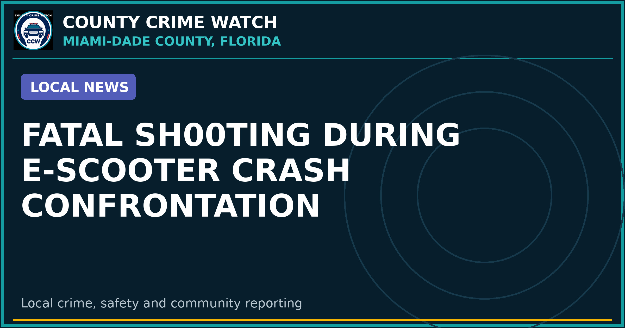 Fatal sh00ting During E-Scooter Crash Confrontation