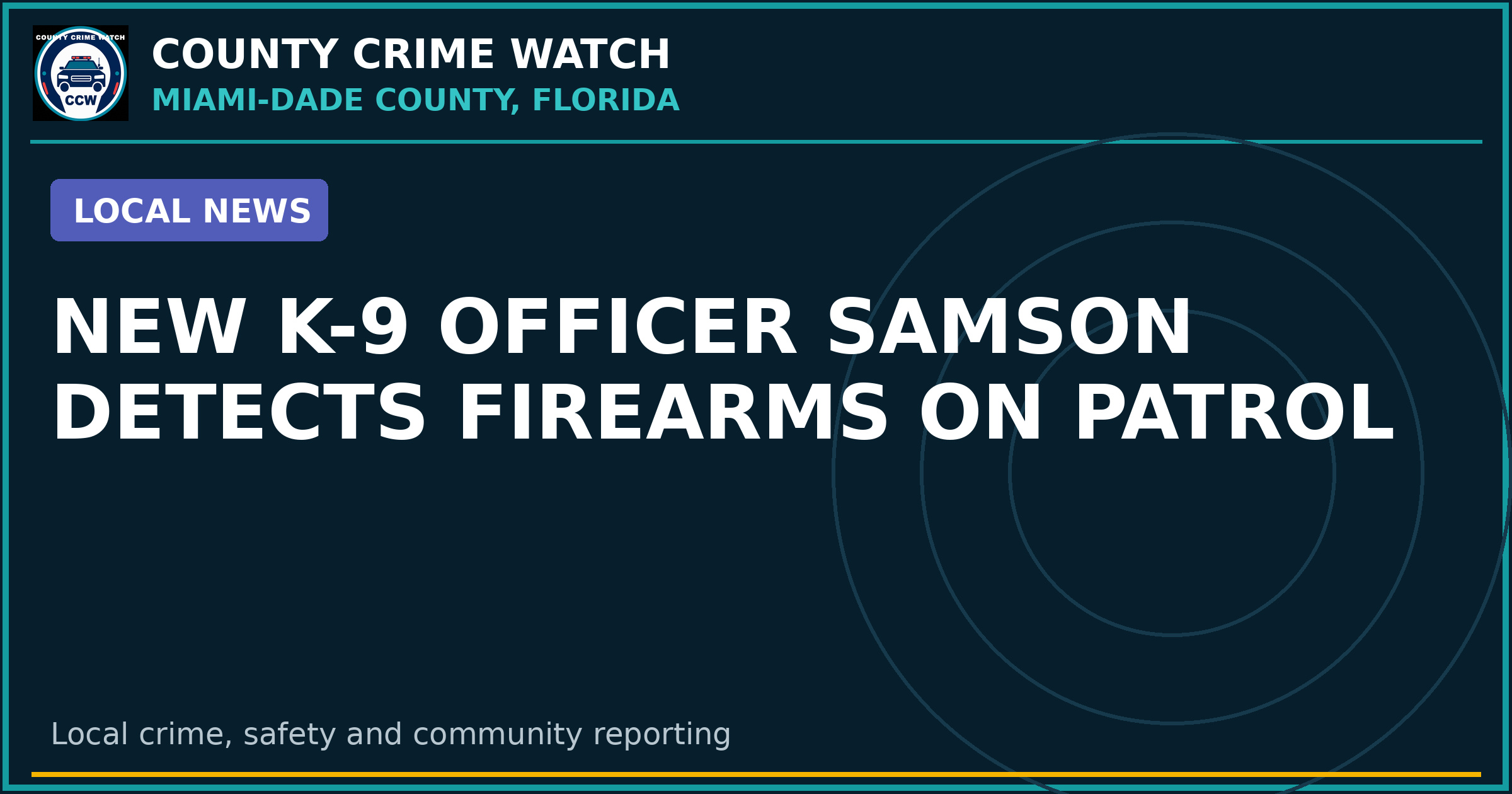 New K-9 Officer Samson Detects Firearms on Patrol
