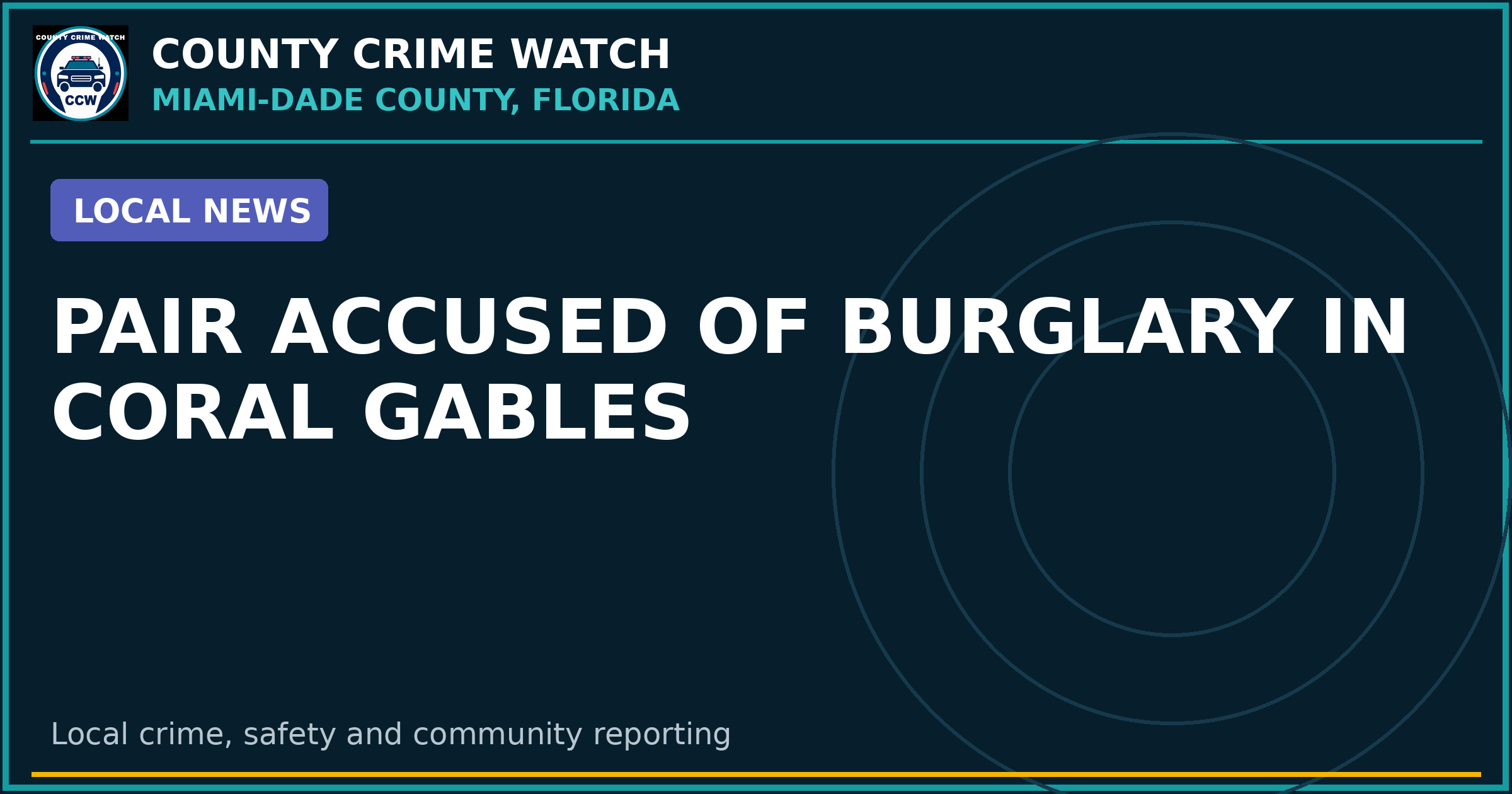 Pair Accused of Burglary in Coral Gables
