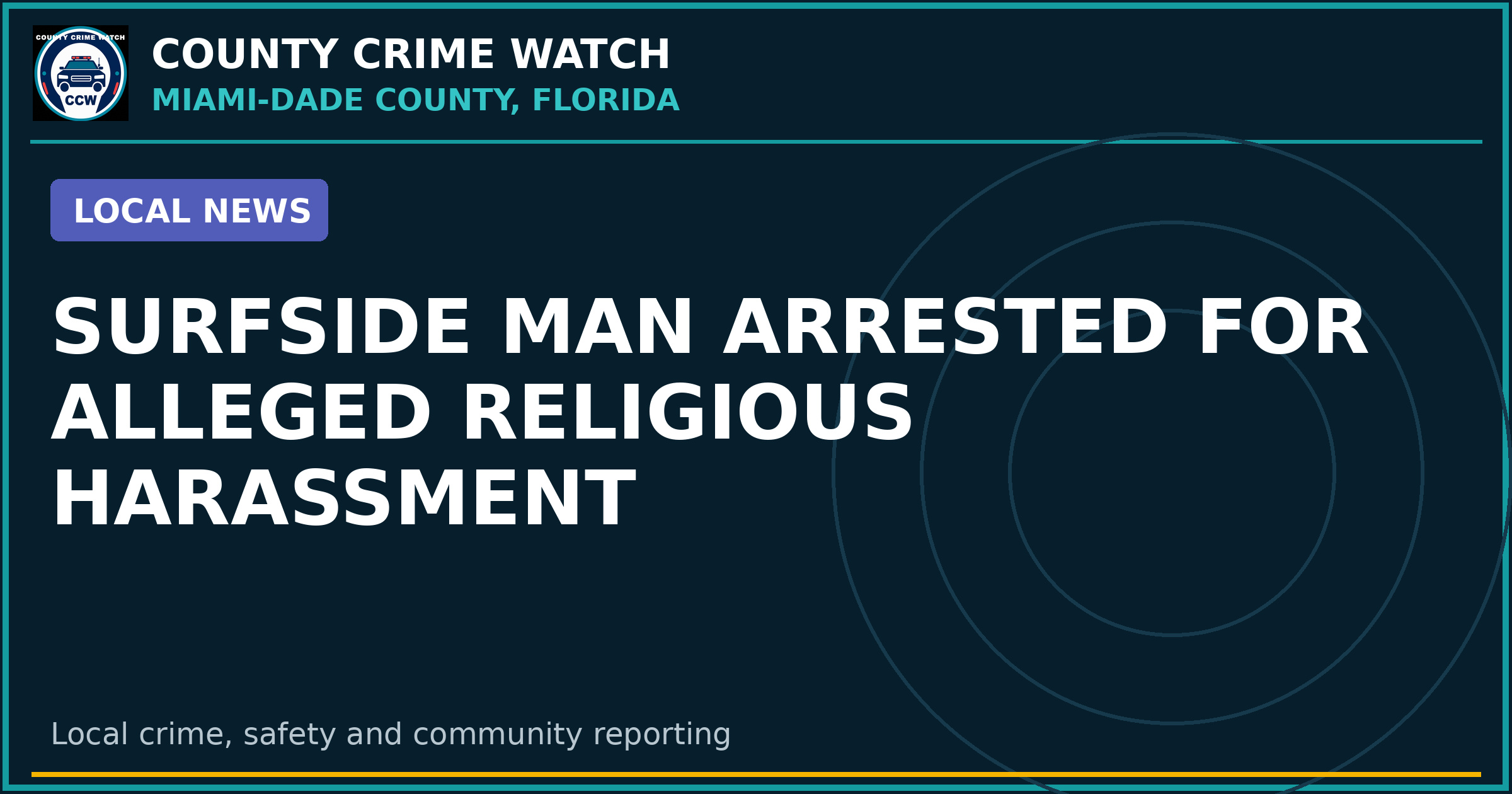 Surfside Man Arrested for Alleged Religious Harassment