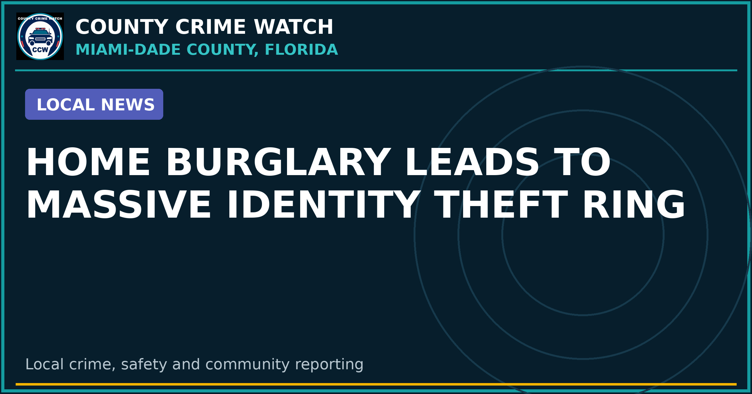Home Burglary Leads to Massive Identity Theft Ring