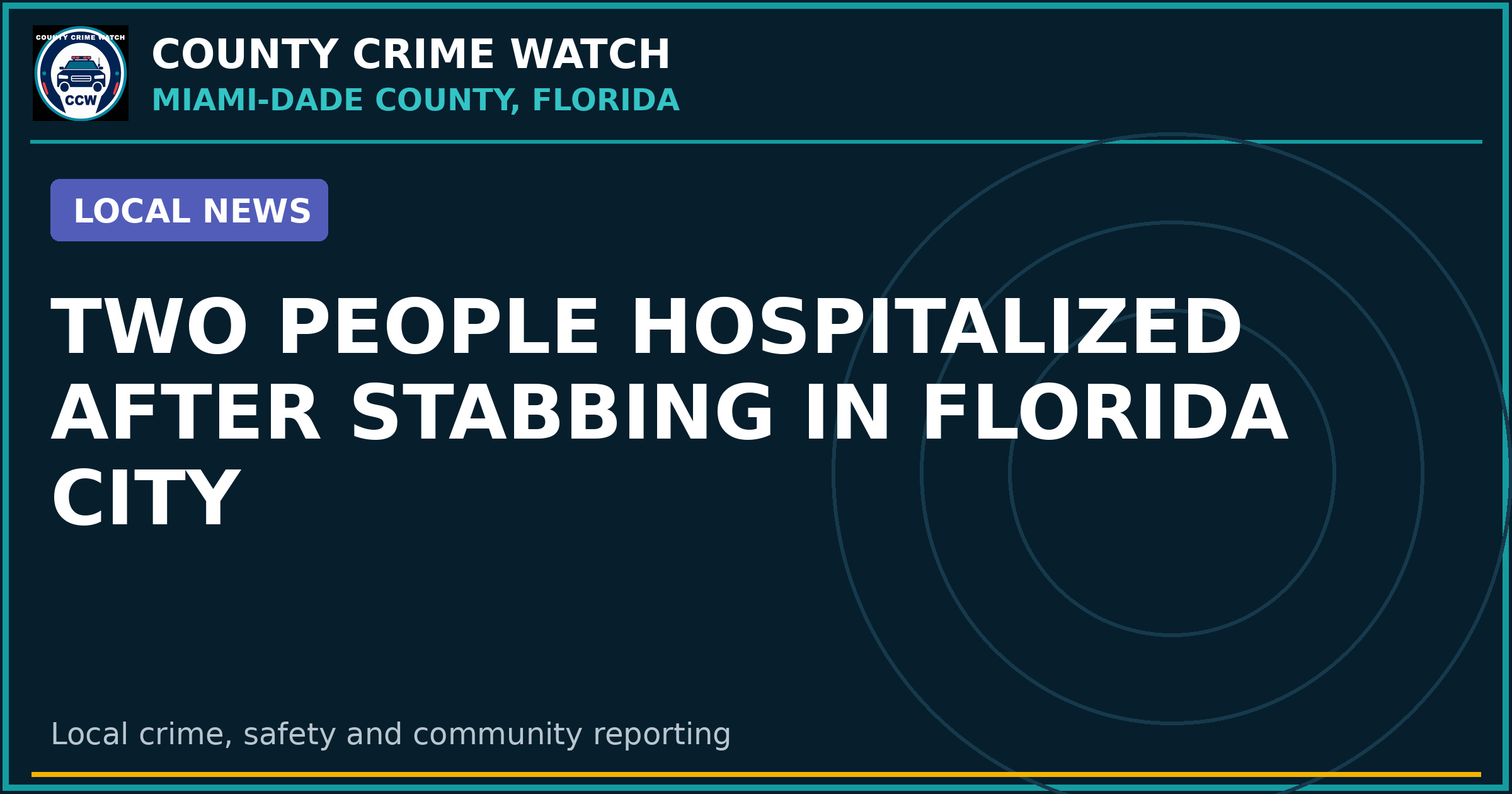 Two people hospitalized after stabbing in Florida City