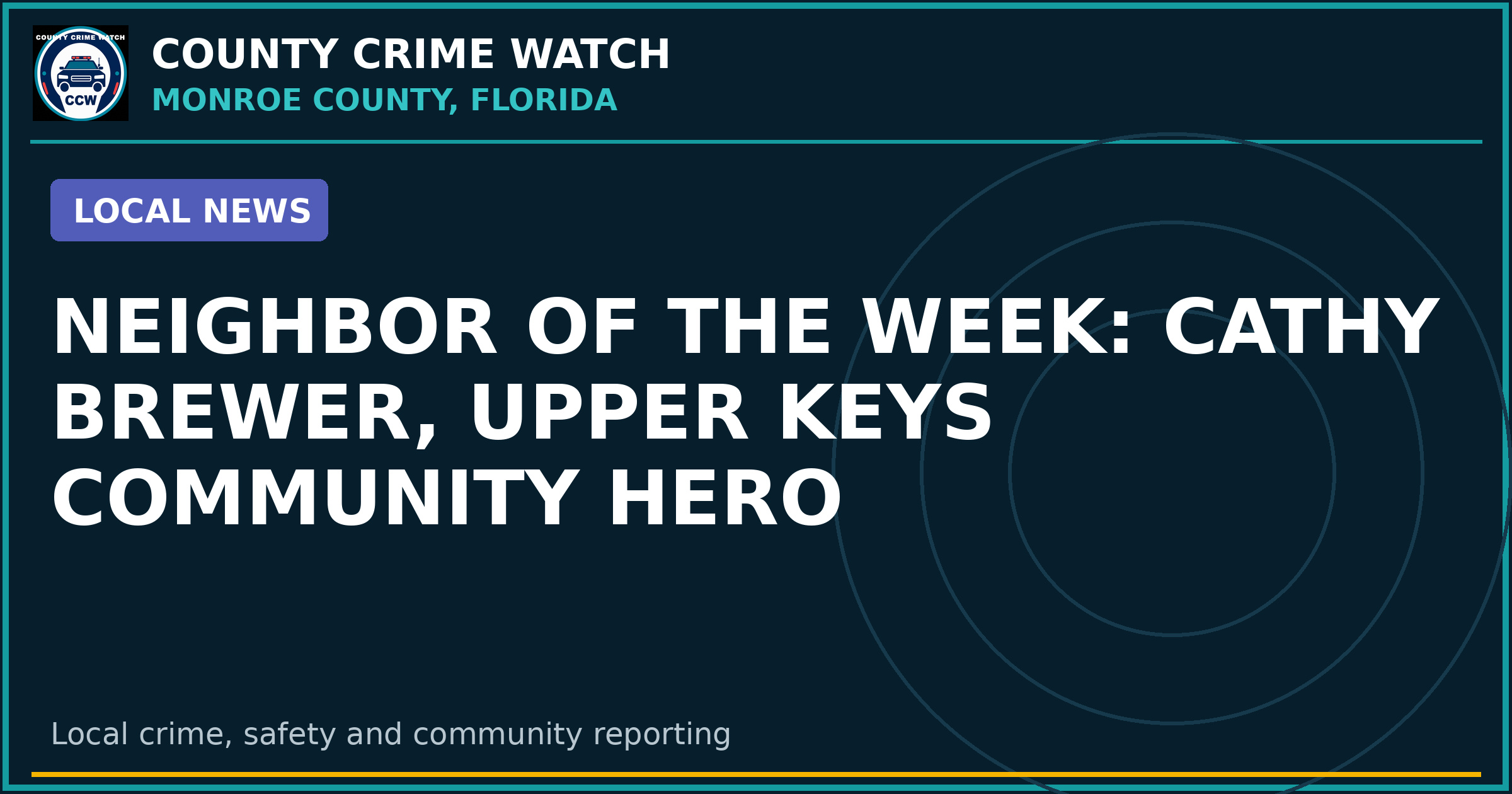 Neighbor of the Week: Cathy Brewer, Upper Keys Community Hero