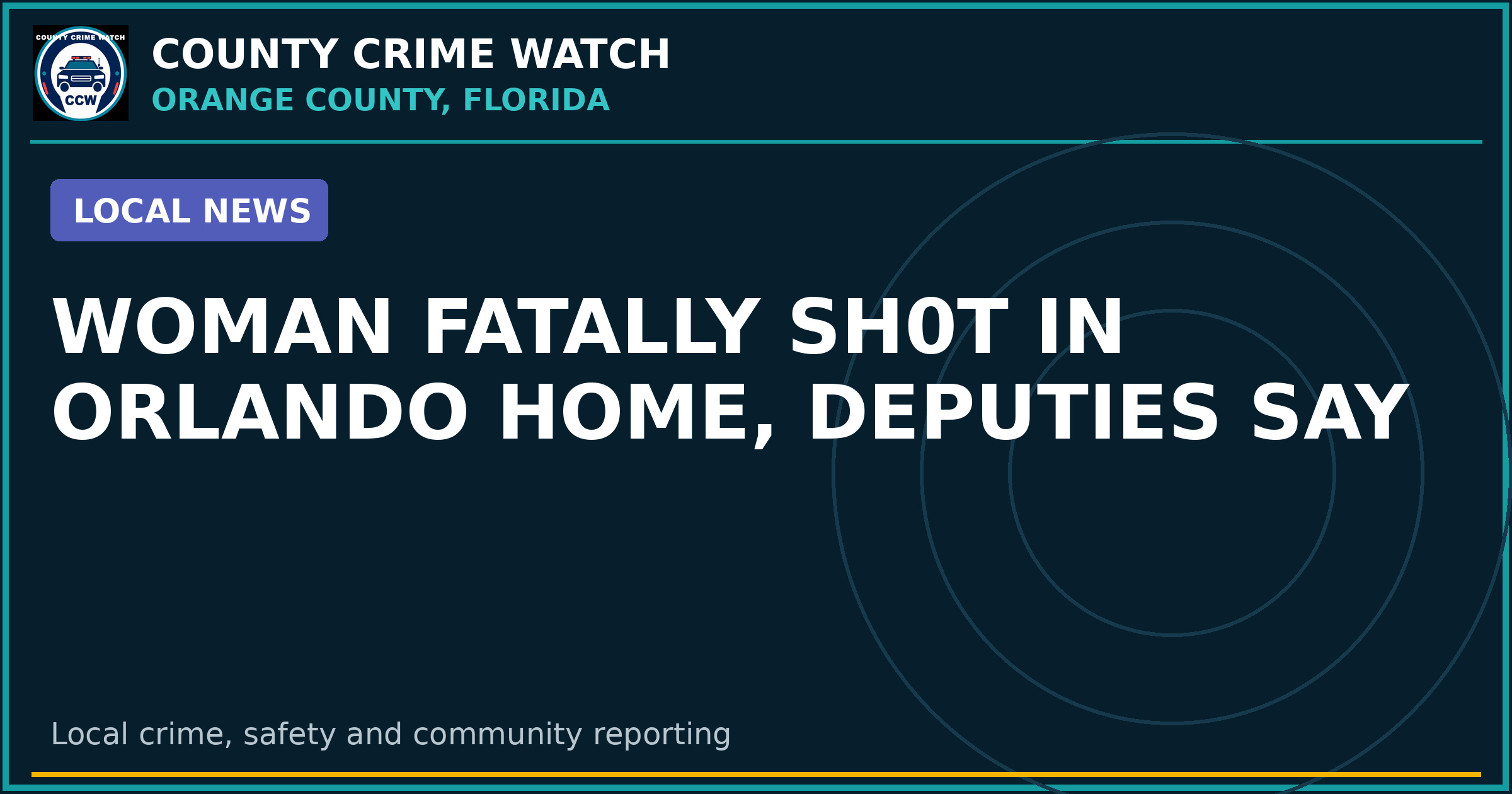 Woman fatally shot in Orlando home, deputies say