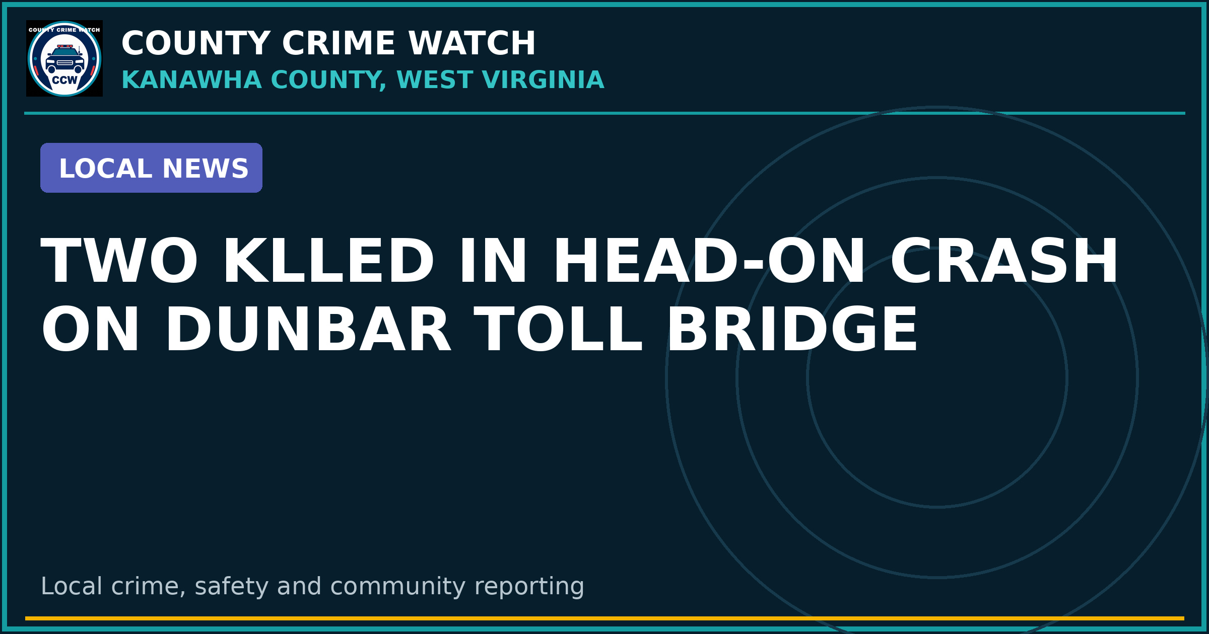 Two killed in head-on crash on Dunbar Toll Bridge