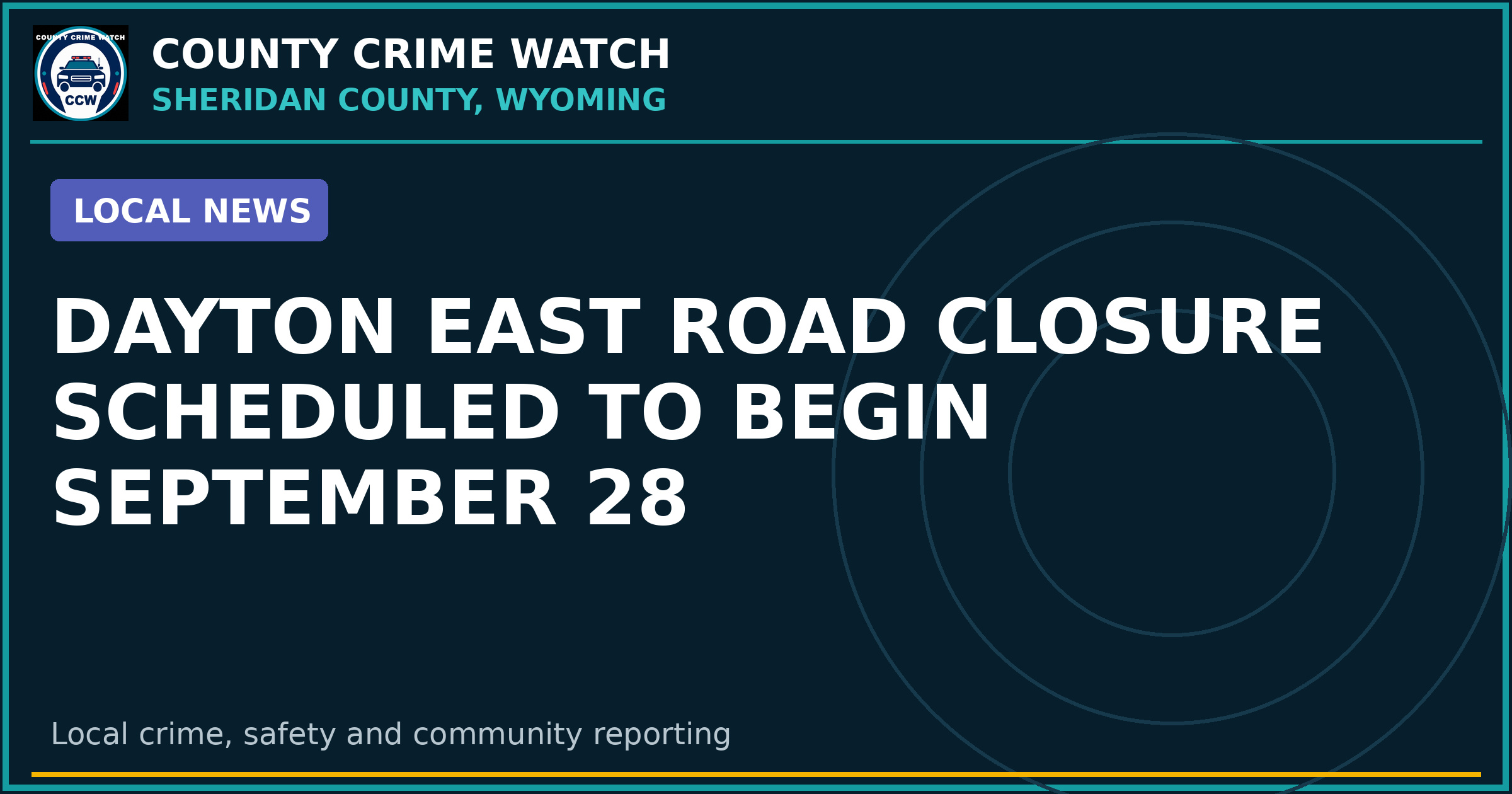Dayton East Road closure scheduled to begin September 28